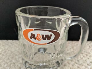 Vintage A & W Root Beer 4 1/2 Inch Tall Heavy Glass Mug - - 3