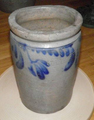Scarce Antique Stoneware Cobalt Blue Decorated W H Lehew & Co Strasburg Va 1 Gal