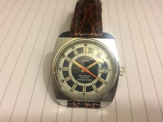 Timex Vintage Automatic - Chrome Plated - 25 Metres - Runs Well - Runs Slow - For Repair