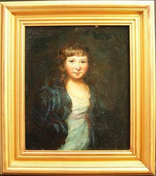 Early 19th Century Portrait Young Girl Antique Oil Painting