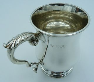 Georgian Style Solid Silver Half Pint Mug (cup,  Tankard) - Antique In Vgc 224g
