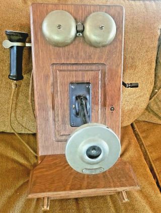 Antique Crank Wall Telephone Phone Western Electric Company 250w