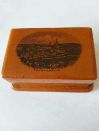 Vintage Mauchline Ware Box Bournemouth - Trinket Stamp Wooden