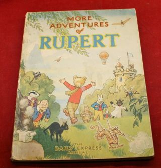 Vintage More Adventures Of Rupert Bear Daily Express Annual 1947 (war Economy)