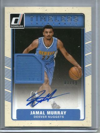 Jamal Murray 16/17 Panini Donruss Autograph Game Jersey Rookie 01/99