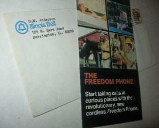 Vintage 1980 Freedom Phone Brochure Cordless Electra Masco Illinois Bell Promo 2