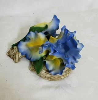 Vintage Fabar Capodimonte Blue Flowers Italy
