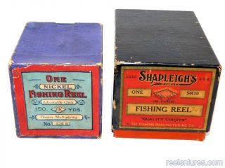 2 Vintage Casting Reel Boxes Only - Shapleigh 