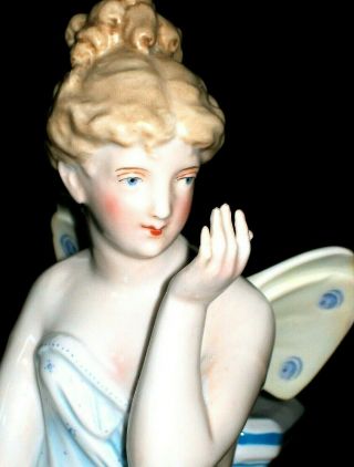 Antique German Dresden Victorian Nymph Fairy Lady Porcelain Figurine