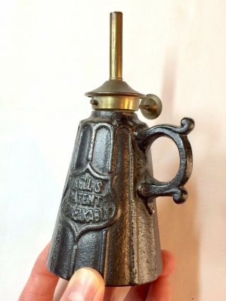 Fine Antique A.  C.  Wells & Co.  Patent Unbreakable Engineers Safety Hand Lamp