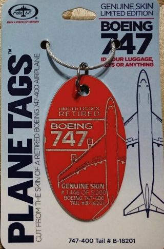 Red China Airlines Boeing 747 B - 18201 Planetags Aviationtag Rare