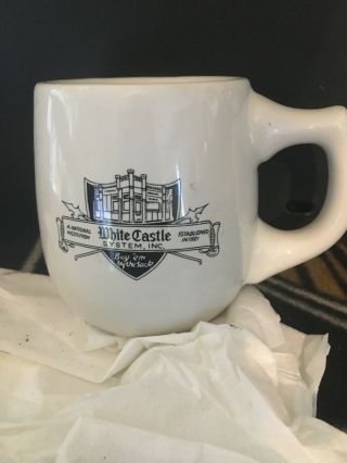 Vintage White Castle Restaurant Coffee Tea Cup Mug W/ashtray Bottom 6oz