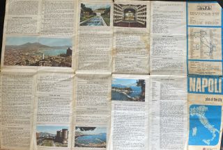 Vintage ENIT 1970s Tourist Map NAPOLI Plan of the City ITALY - NAPLES 50x70cm 3