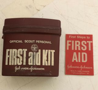 Vintage 1969 Boy Scout First Aid Kit W/ Orig.  Contents