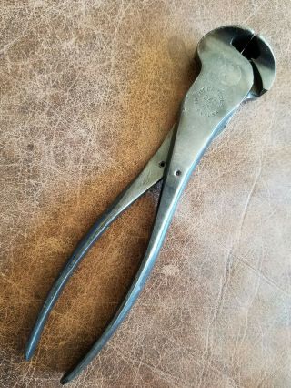 Vintage Utica 260 - 7 End Nippers Cutting Pliers Farrier Blacksmith W/ Lubring