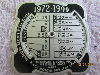 Vintage Clifton Book Co Advertising Anderson & Sons Pocket Perpetual Calendar