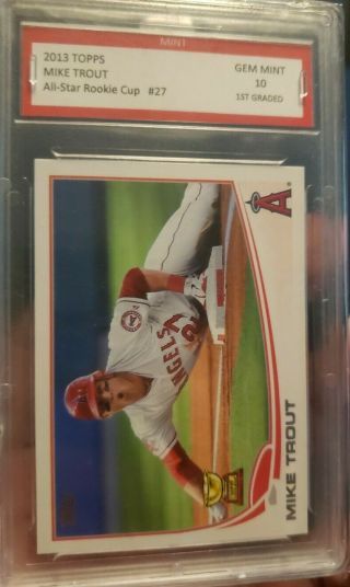 2013 Topps All Star Rookie Cup 27 Mike Trout 1st Graded 10 Gem