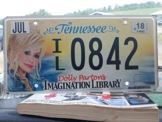 2017 Tennessee License Plate Dolly Parton Imagination Library Low Number Il0842