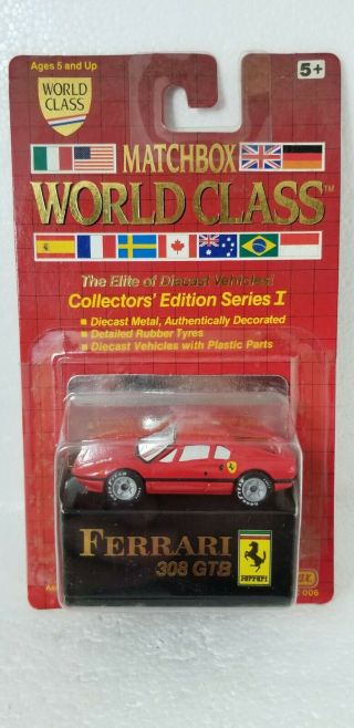Vintage 1989 Matchbox World Class Ferrari 308 Gtb Series I Red Limited Edition
