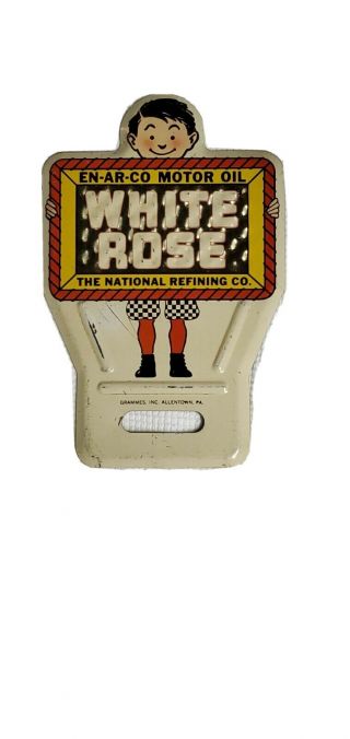 Vintage White Rose (en - Ar - Co Motor Oil) License Plate Topper