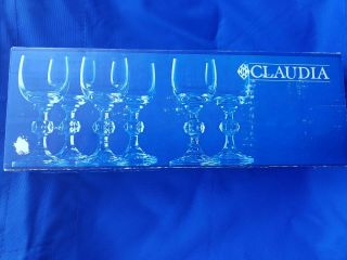 Set Of 6 Vintage Claudia Cordial Glasses Made In Czechoslovakia