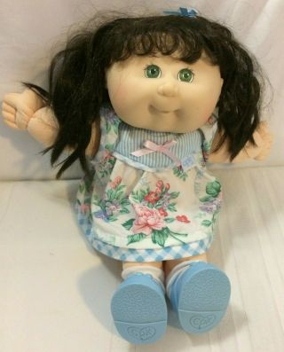 Mattel First Edition Cabbage Patch Doll 1988 Brown Hair Green Eyes Vintage Ck47