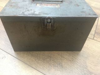 Bridgeport Vintage Small Metal Tool/ Storage Box For Machine Tooling.