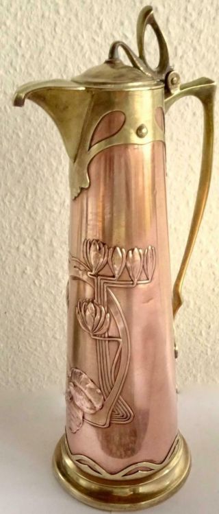 Carl Deffner Secessionist Art Nouveau Jug,  Pitcher