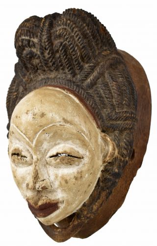 Punu Maiden Spirit Mask Mukudji White Gabon African Art