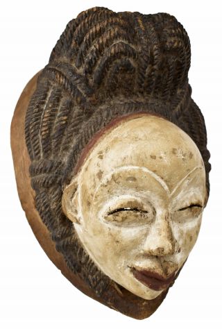 Punu Maiden Spirit Mask Mukudji White Gabon African Art 3