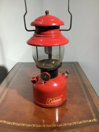 Vintage Rare 1952 200a Red Coleman Camping Lantern Tank Collect Antique