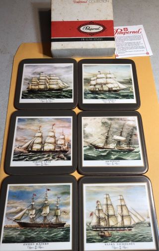 Vintage Pimpernel Clipper Ships Coasters Set Of 6