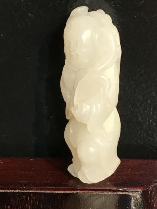 Antique Chinese 18th 19th Century White Jade Boy Incredible Carving