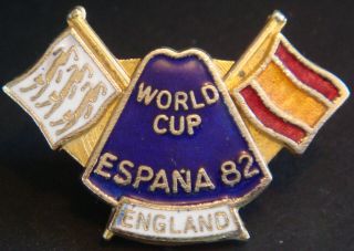 England World Cup Spain 1982 Vintage Badge Maker Coffer N 