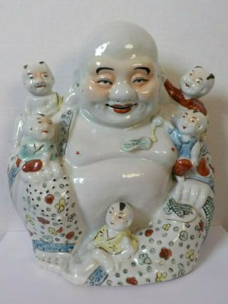Antique Chinese Ching Dynasty Large Happy Buddha 1856 - 1890