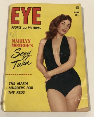 Eye Digest June 1953 Marilyn Monroe Mamie Van Doren Vintage Pin Up Models Mag