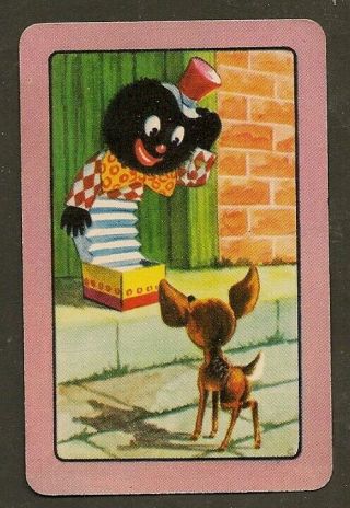 Vintage Coles Swap Card Un - Named Jack In The Box With Toy Deer