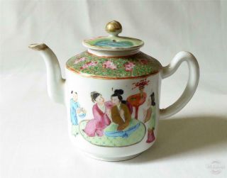 Fine Quality Antique 19th Century Chinese Canton Porcelain Tea Pot