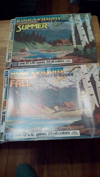 Vintage Craft Master Paint By Numbers 12 " X16 " Summer,  Fall Unfinished,  No Paint