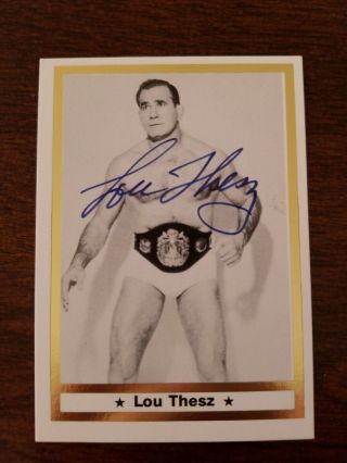 Lou Thesz 1991 Imagine Wrestling Legends Autograph Rare