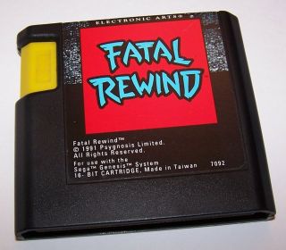 Vintage 1991 Fatal Rewind (killing Game Show) Sega Genesis Video Game Cartridge