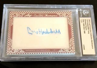 Carl Hubbell Bill Terry 2012 Leaf Masterpiece Cut Signature 1/1 Signed Card Jsa