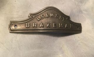 Lake Shore & Michigan Southern Rr Railroad Brakeman Hat Tag L.  S.  & M.  S.  Ry.