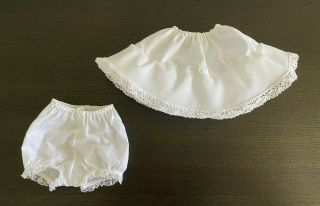 Vtg Madame Alexander White Petticoat Slip & Panties W/lace Trim For 13 - 14 " Doll