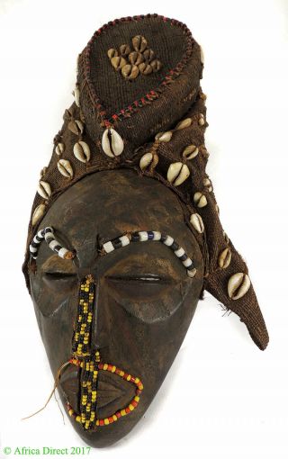 Kuba Ngaady A Mwaash Female Mask Beaded Congo Africa