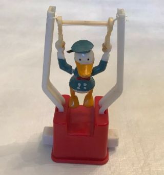 Vintage Donald Duck Tricky Trapeze Push Button Acrobat Puppet By Kohner -