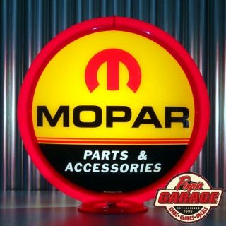 Mopar Parts Accesories - 13.  5 " Glass Advertising Globe - Made By Pogo 