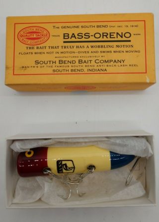 South Bend Bass - Oreno B.  A.  S.  S.  Collector Series Lure W Box Instructions