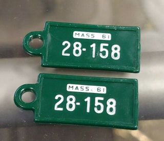 Vintage Ma 1961 Disabled American Veterans Dav Mini License Plate Key Tags