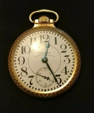 Antique Waltham 23j 16s Railroad Pocket Watch With 12k Railroad Case Keeps Good